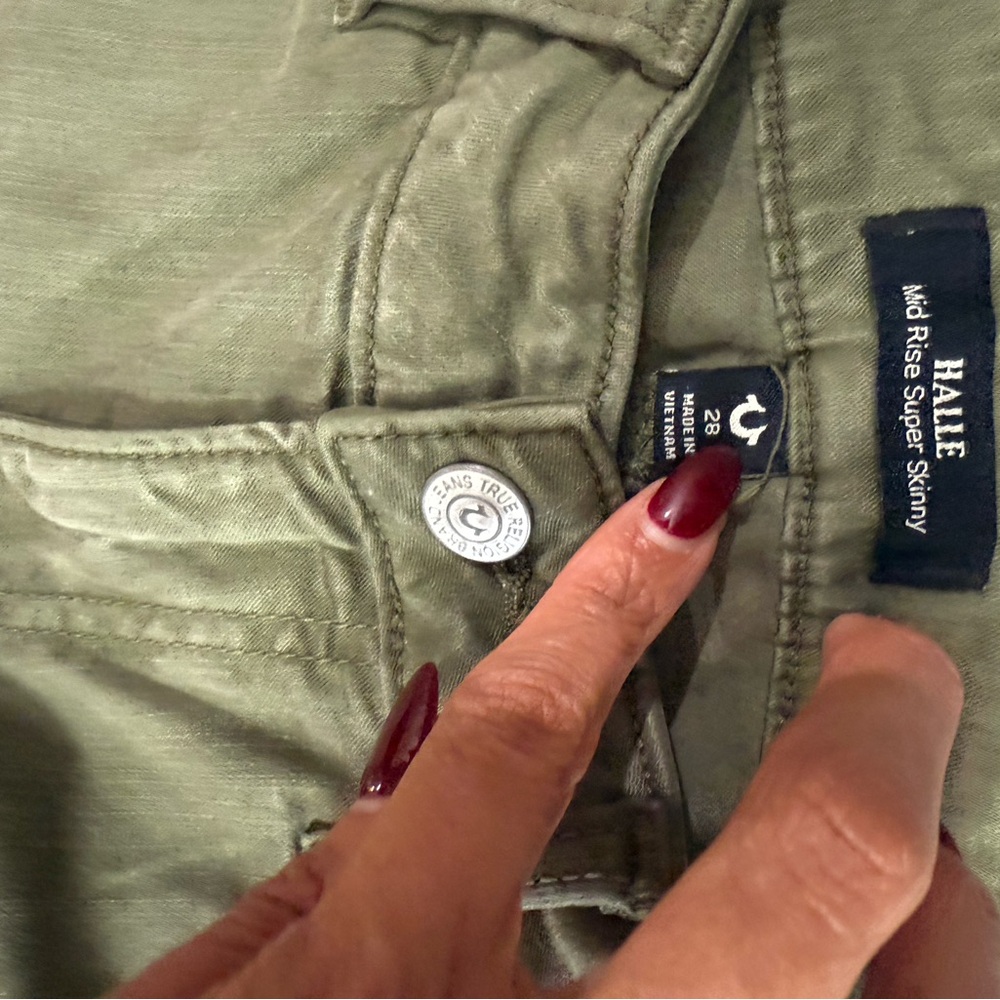 True Religion Olive Skinny Jeans - Picture 3 of 3